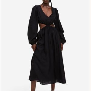 H&M Balloon Sleeve Cut Out Dress